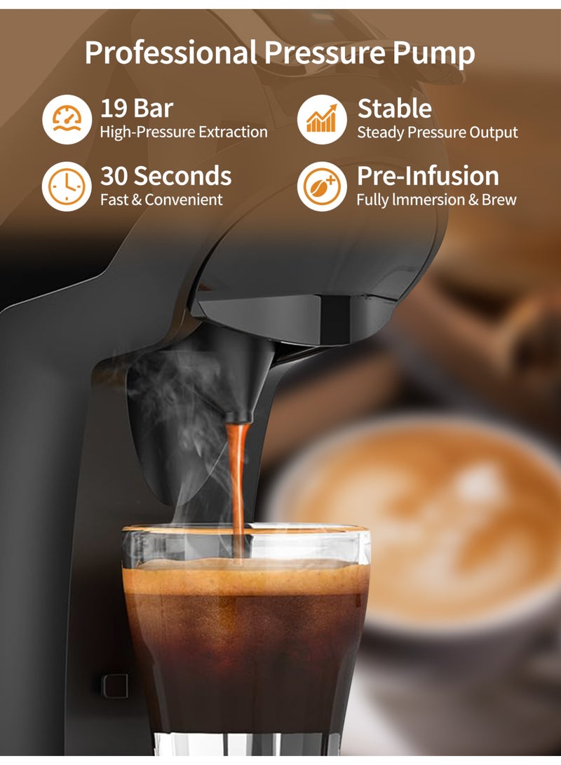 بريتيل ماكينة قهوة 4 في 1 اسبريسو 19 بار مع تقنية الاستخلاص البارد والساخن متوافقة مع نسبرسو دولتشي غوستو بودرة القهوة واكياس ايسي - Image 2